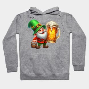 St Patricks Day Gnome Drinking Beer Hoodie